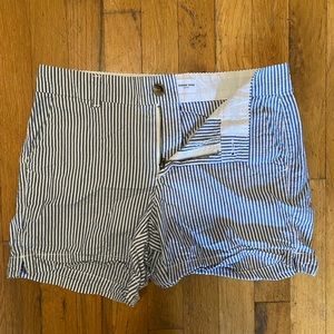 Women’s blue and white striped shorts, size 2